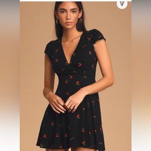 “Best Day Ever Black Cherry Print Skater Dress” **ONLY WORN ONCE**